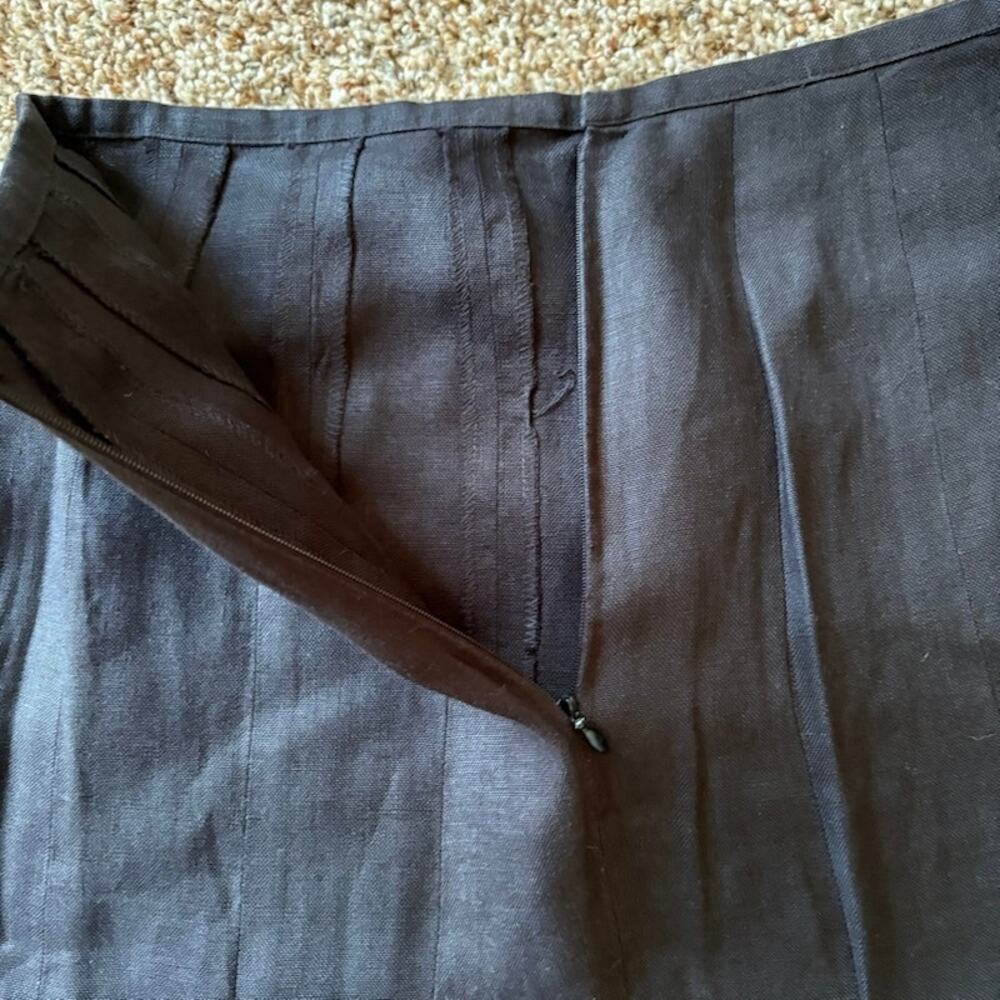 Talbots Petites 100% Irish Linen Fit and Flare Midi Womens sz 10 Gray Quiet Lux - Picture 8 of 8